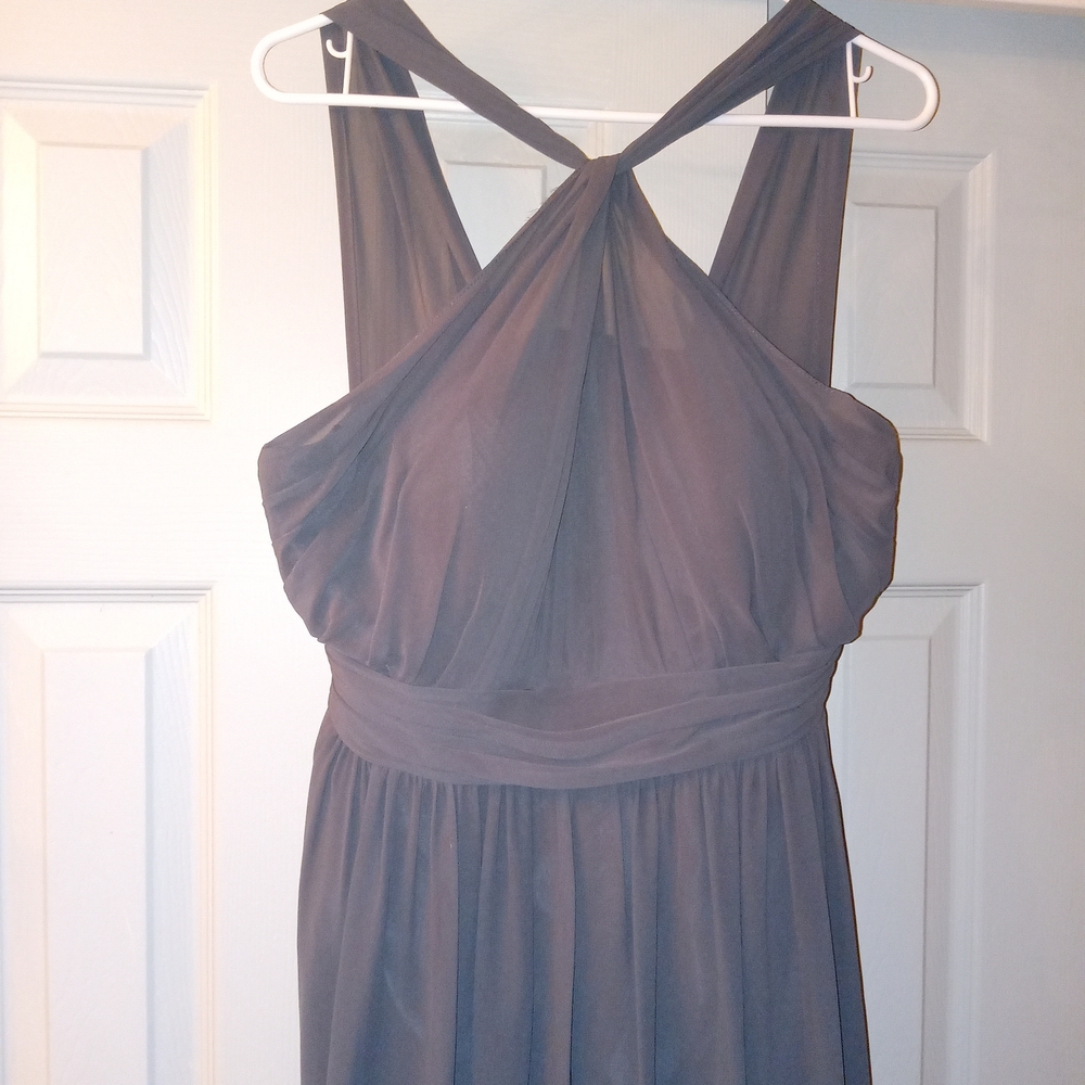 Bill Levkoff Charcoal Bridesmaid Dress